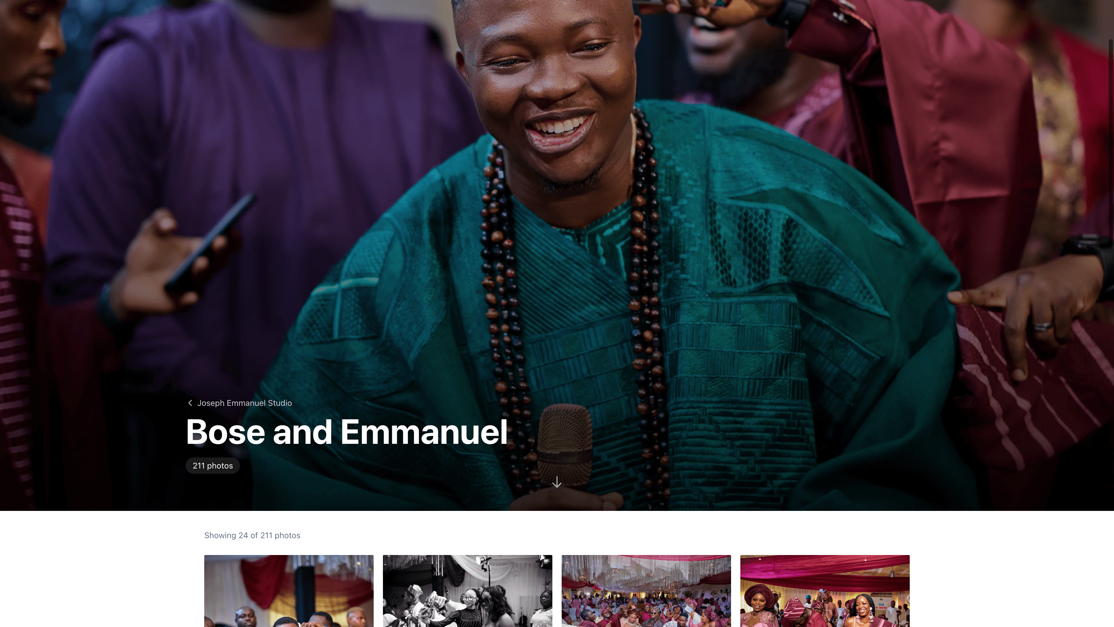 Beautiful wedding gallery with masonry photo grid